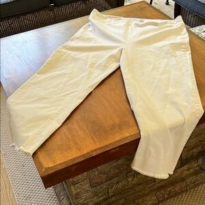 LOFT Off-White Textured Pants